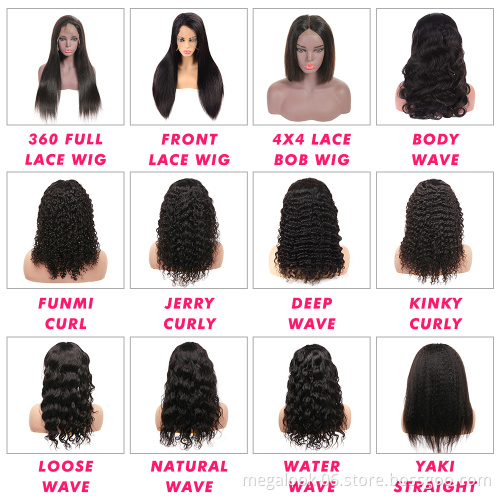 20 Inches 30 Inches Body Wave Raw Unprocessed Indian Remy Virgin Human Hair Perruque Full Lace Wig